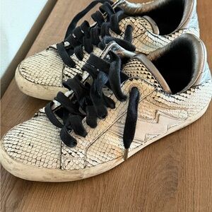 Zadig & Voltaire Snakeskin Lightning Bolt sneakers with Black Laces
